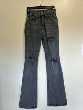 BDG Urban Outfitters Women’s Distressed Black Flare Jeans